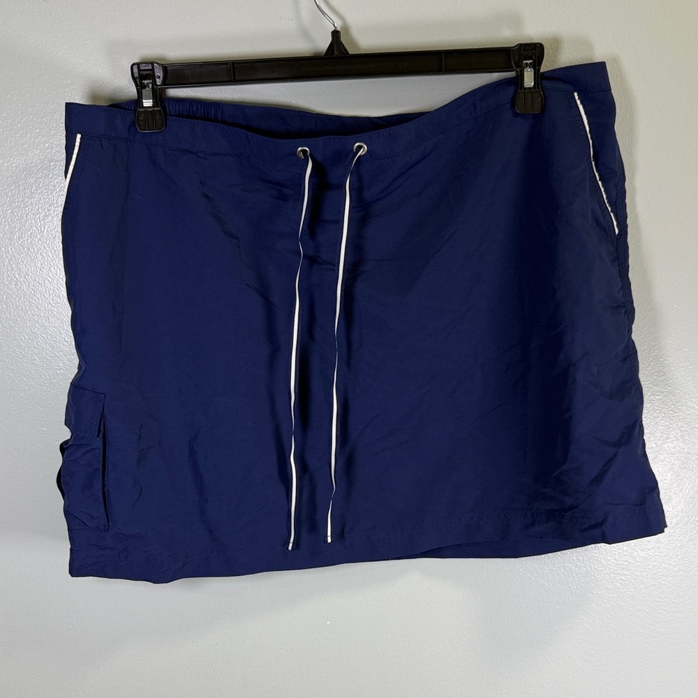 Paradise‎ Bay Navy Blue Nylon Skirt with Drawstring and Pockets